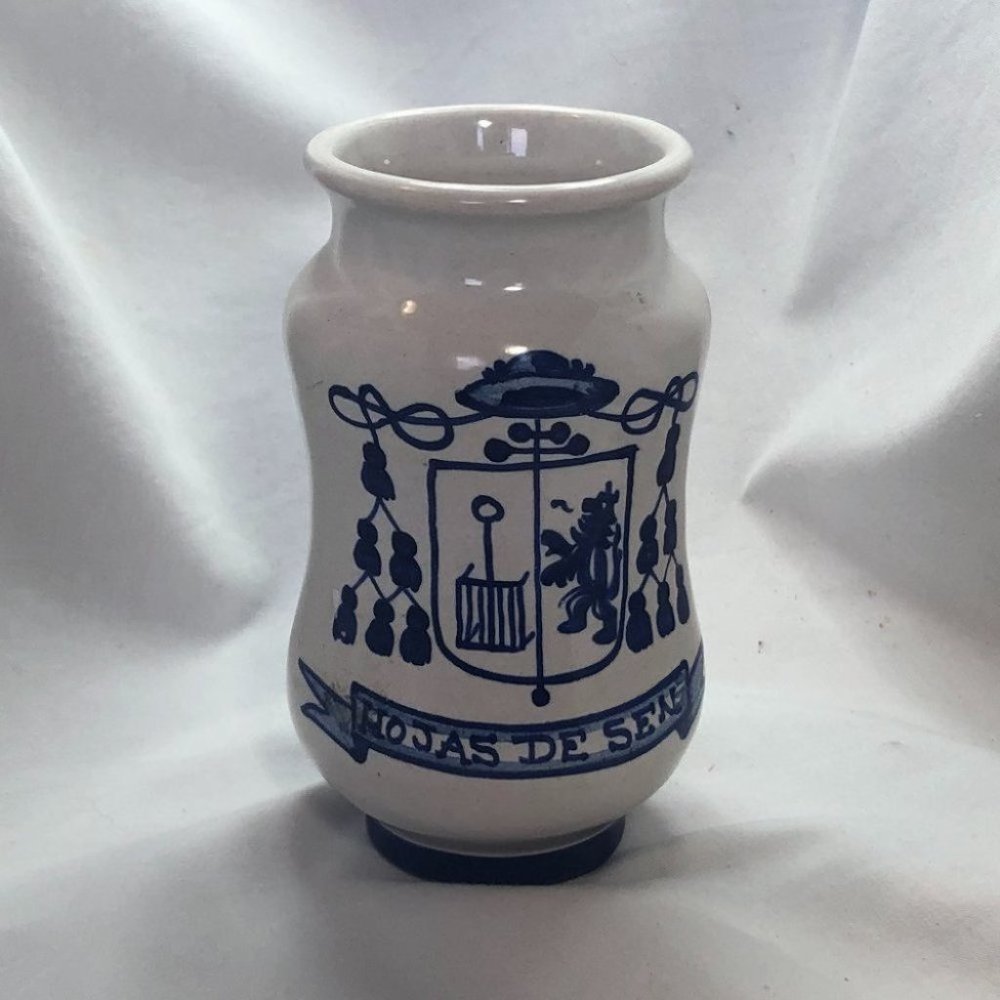 Apothecary “Hojas de Senna”. Medicine Jar Holder, Late 19th Century